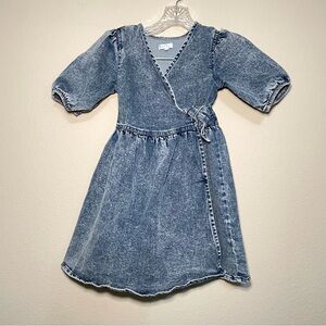 Girls GB Girls Denim‎ Acid Wash Wrap Dress Sz Small